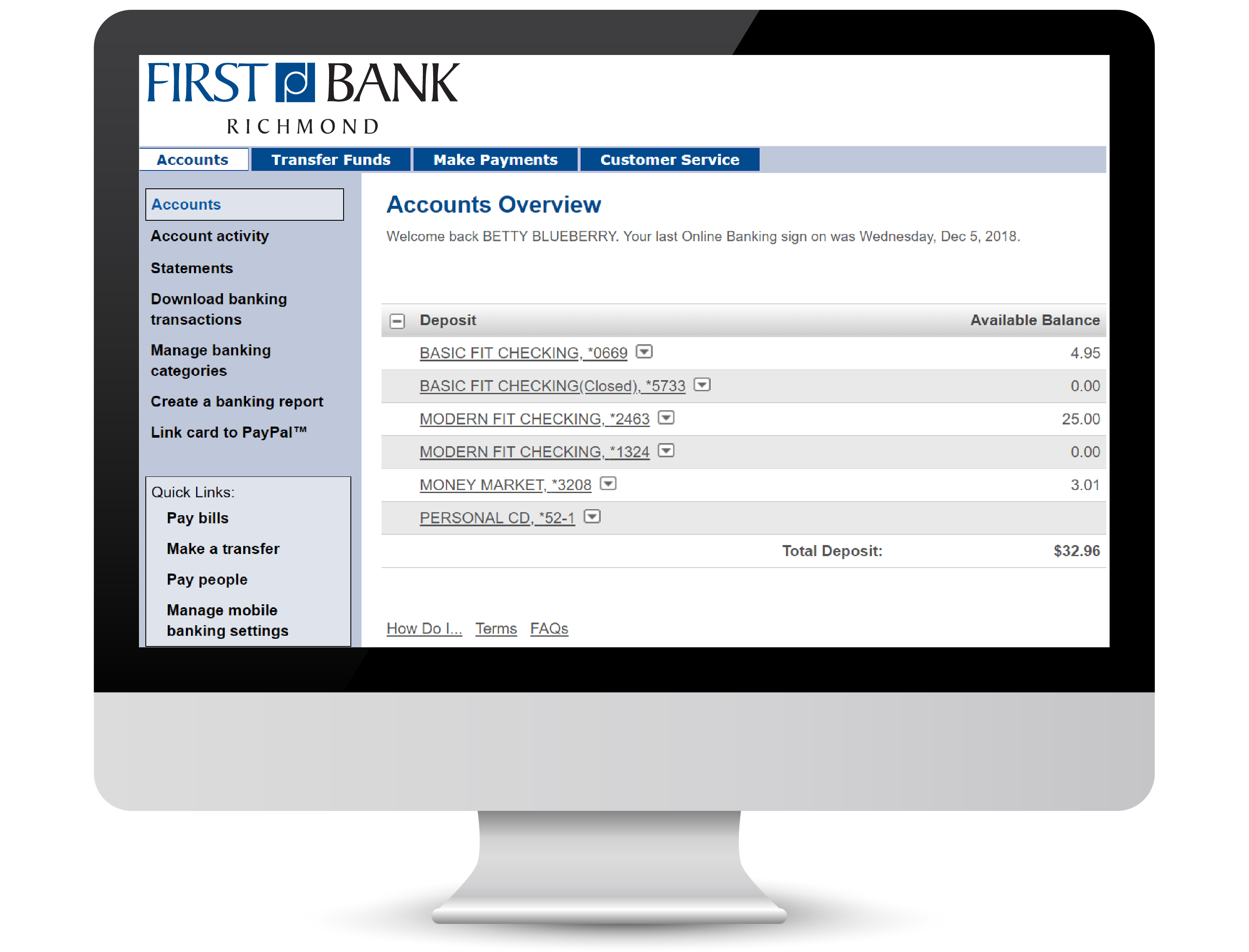 online bank accounts